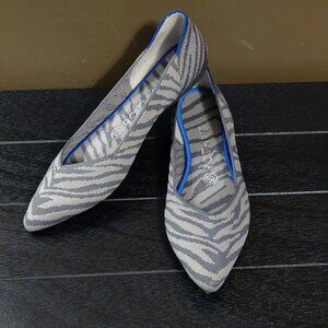 Rothy's The Point Flats In Grey Zebra RETIRED SIZE 7.5